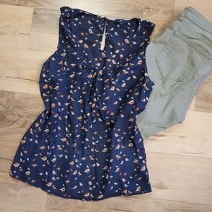 Gap Bird Print Sleeveless Top
